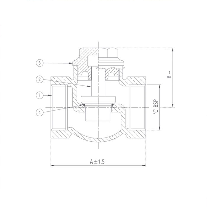 Bronze Horizontal Check Valve (Screwed) Design