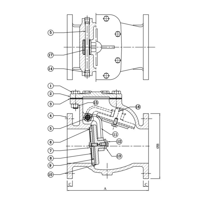 Cast Iron Non Return Valve (PN 1.6) (Flanged) Design