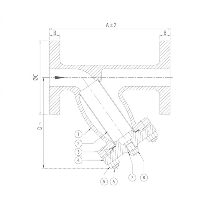 Cast Iron Y-Type Strainer PN 16 (Flanged) Design