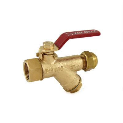 1085A Bronze Ball Valve With Integral Strainer & Flare Nut (Mixed Ends)