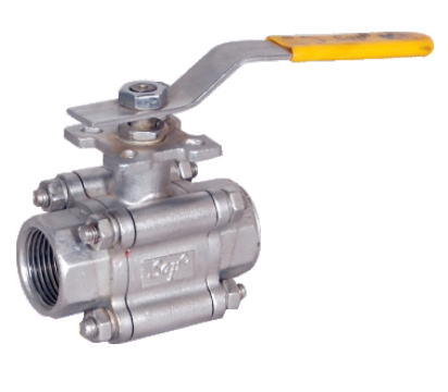 Investment Casting CF8 3PC Screwed Ends Full Bore Ball Valve
