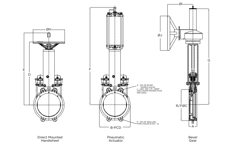 Unidirectional Knife Gate Valves Series 953 Design